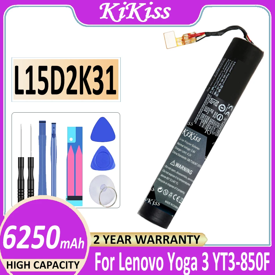 

6250mAh KiKiss L15D2K31 L15C2K31 Battery For Lenovo YOGA 3 YT3-850F YT3-850 YT3-850M YT3-850L Laptop Battery