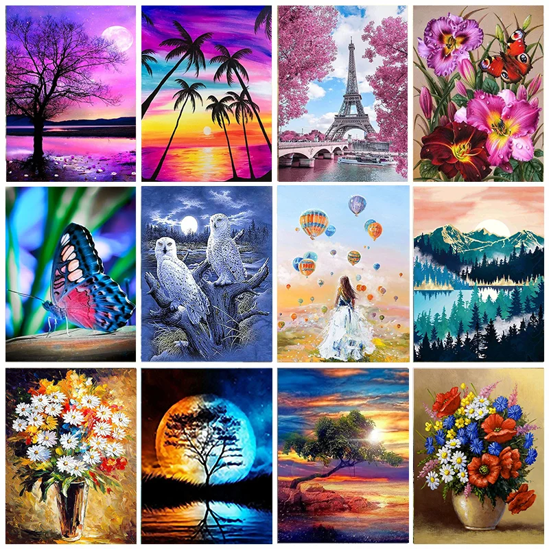 

Алмазная 5D картина «сделай сам», мозаика с изображением цветов, ландшафта, бабочки, полное круглое сверло, для домашнего декора
