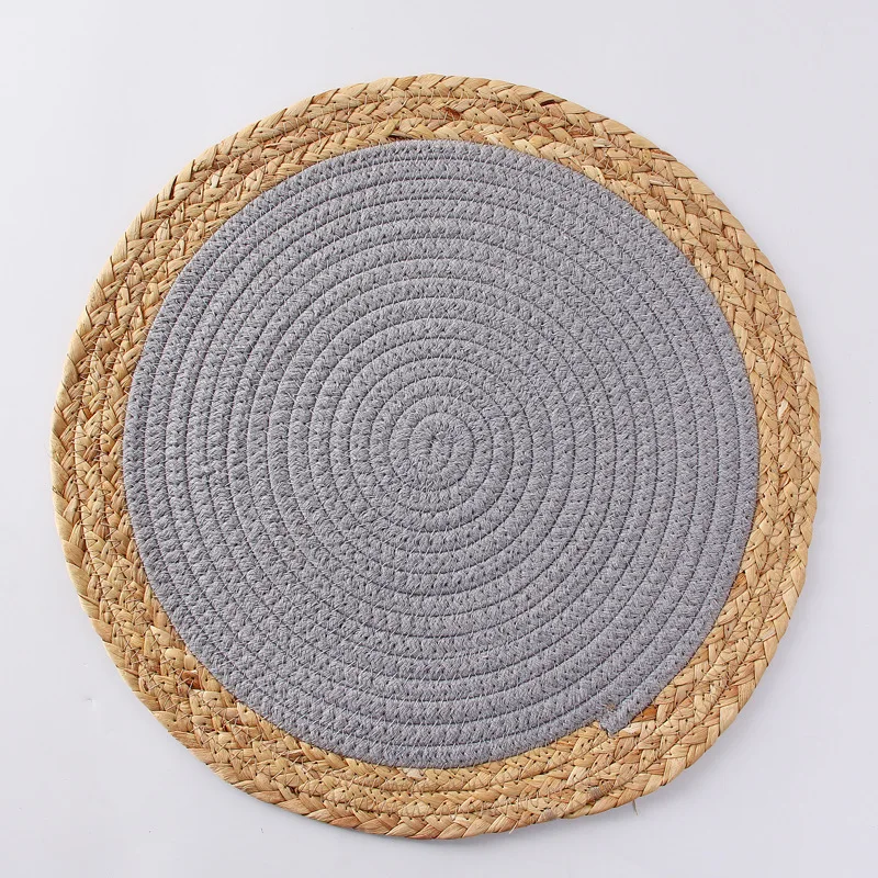 Японский хлопковый шнурок из соломы - двойная скатерть, долговечный теплостойкий коврик, ручная плетеная прихватка для горшков, подушка на кухонном обеденном столе.