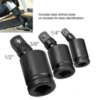 3pcs 14 38 12 wrench socket adapter phosphating chromium molybdenum steel pneumatic wrench universal joint hand tool