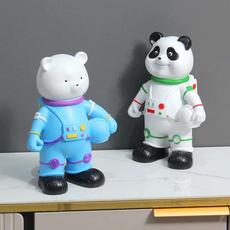 

New Animals Astronaut Figurines Resin Sculpture Modern Home Decor Panda Polar Bear Table Ornaments Cosmonaut Figure Home Decor