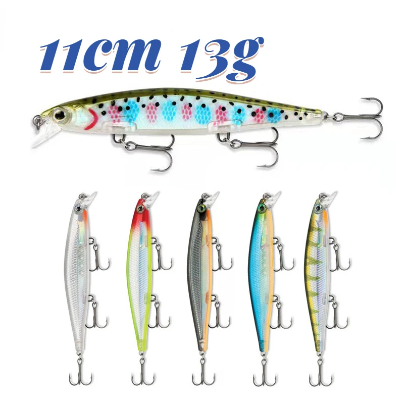

Floating Minnow 11cm 13g Fishing Lure Artificial Trout Jig Wobbler for Bass Saltwater Pesca Hard Bait Crankbait