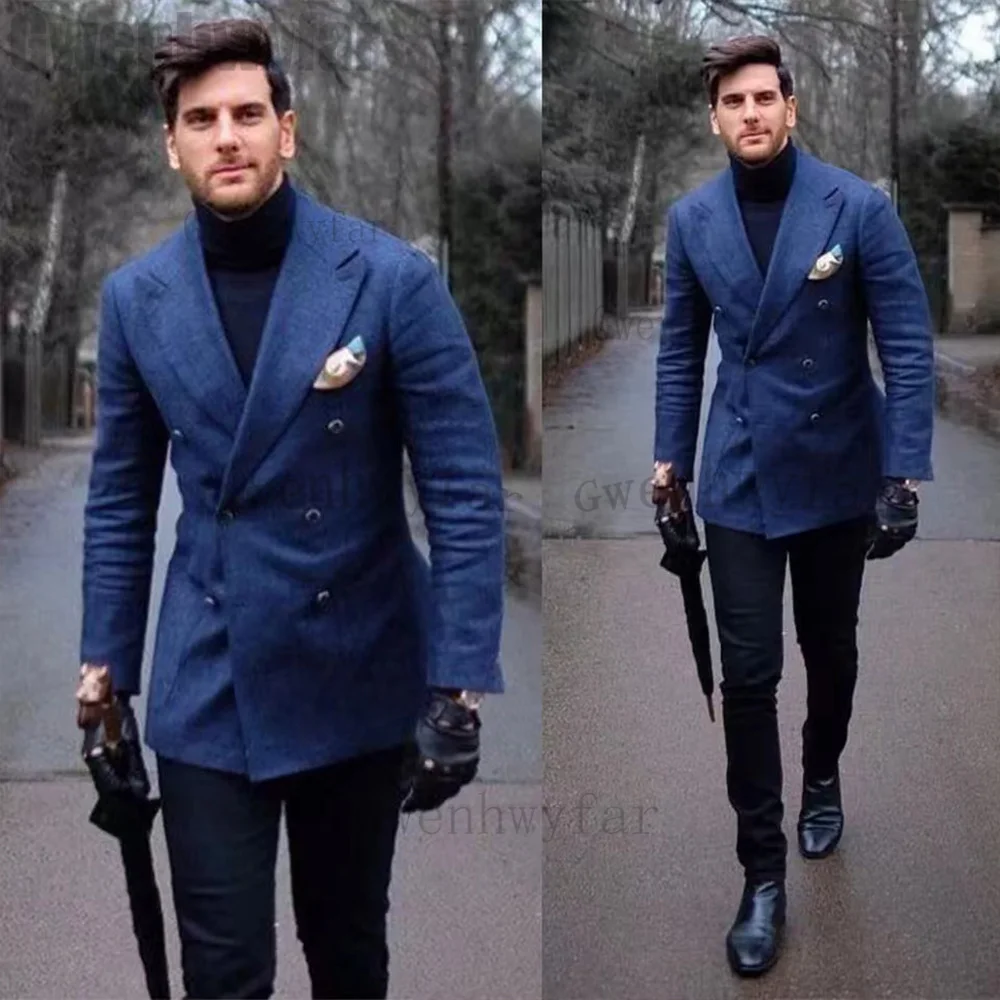 

Высококачественные мужские смокинги Gwenhwyfar с пиковым отворотом, мужские костюмы, Блейзер, комплекты из 2 предметов, мужской костюм (пиджак + брюки)