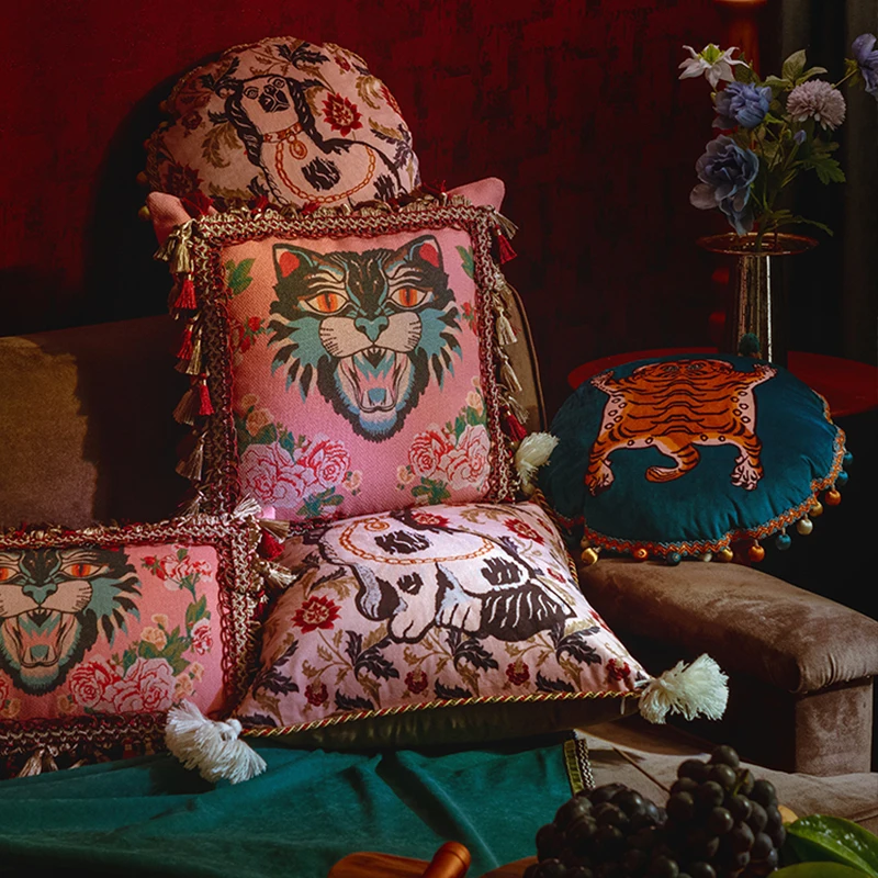 Домашний чехол для подушки GG Luxe Decor Retro Dog Print Design Velvet Throw Cushion Covers Luxury Coussin Fall Бесплатная доставка.
