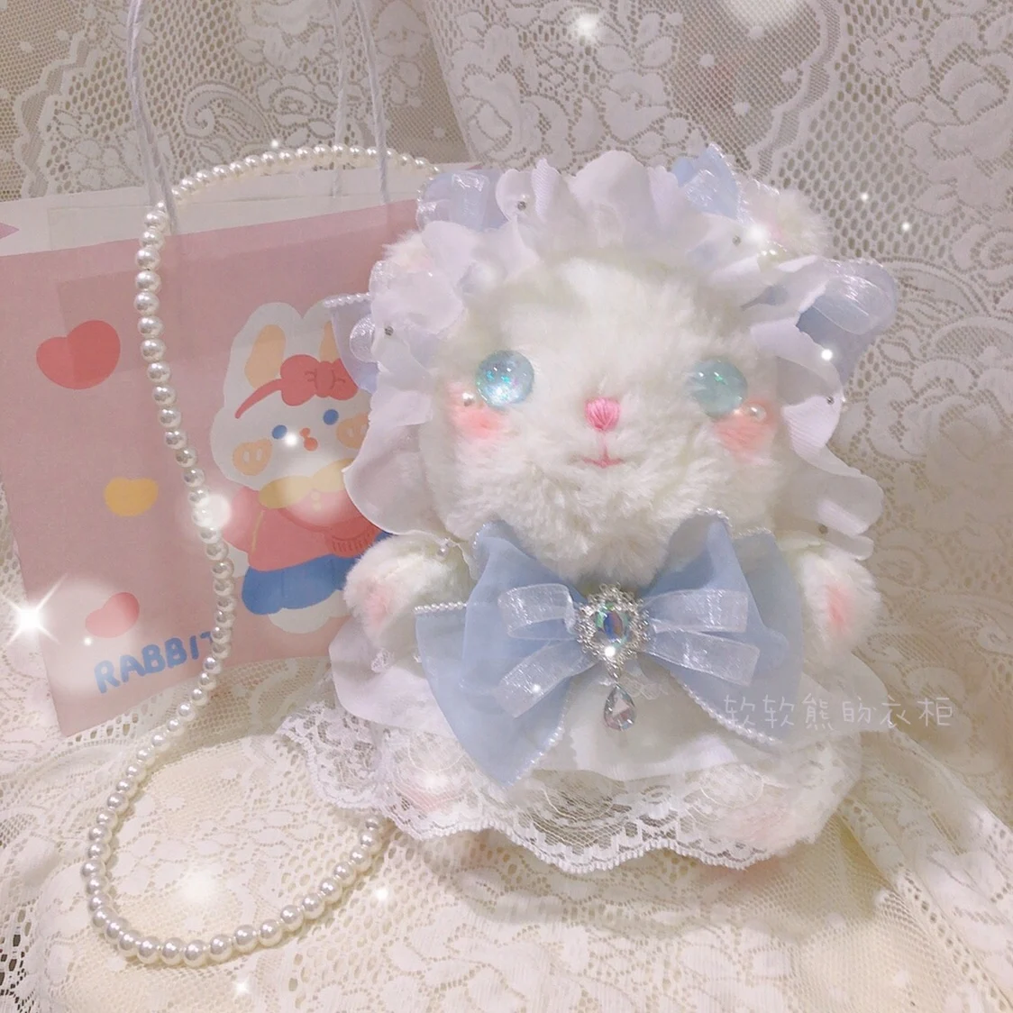 

Original Lolita package bear bag rabbit wool cloth with soft nap is worn Lolita New Year gift bow