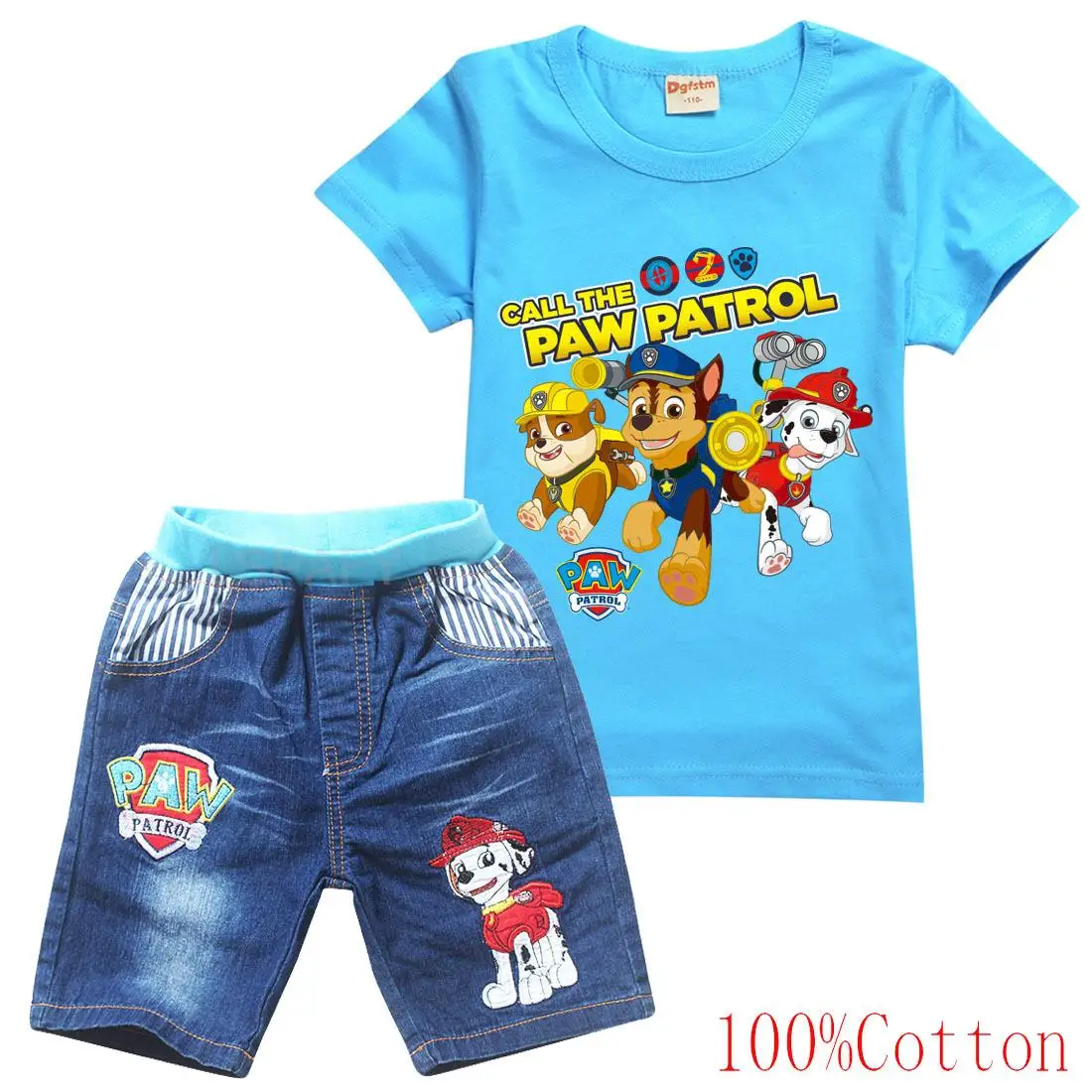 Футболка с коротким рукавом и шорты для мальчиков девочек