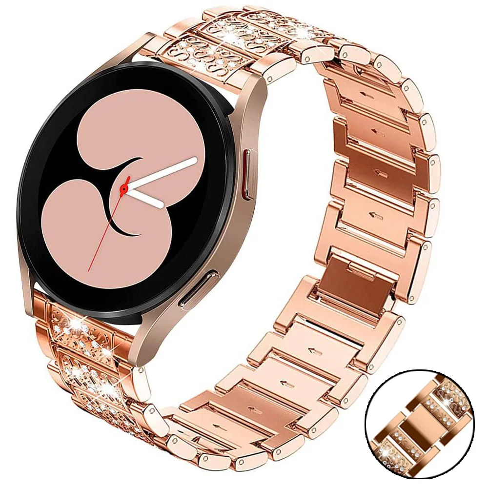 

22mm 20mm Diamond Strap for Samsung Galaxy Watch 5/5pro 4/4Classic Active2 Women Metal Bracelet for Huawei GT2 42mm Amazfit GTS4