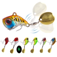 new 1pcs metal vib lure 9 22g vibrating artificial bait with rotating sequins sea fishing freshwater spinner spoon lure pesca