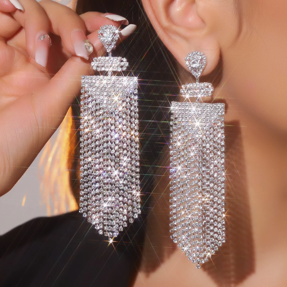 51JEWELRY люстра с кисточками висячие линейные серьги-капли вечерние украшения