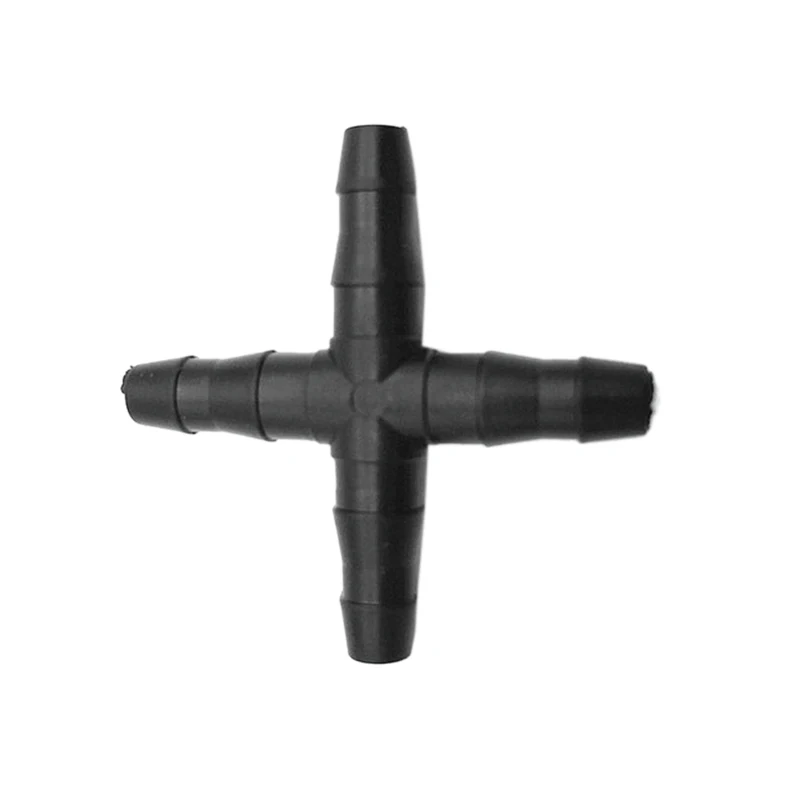 

50 Pcs Hose Cross Straight Connector For 4/7 Mm Hose 1/4 Inch Barb Barbed Connector Threaded Garden Greenhouse Micro-Irrigation
