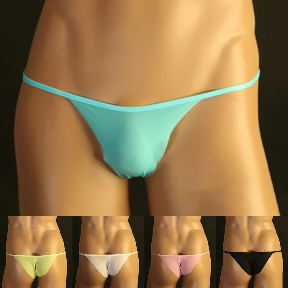 

Men's Thong Brief Erotic Panties Sexy Bulge Pouch G-strings Thongs Solid Color Low Waist Gay Jockstrap Erotic Lingerie Briefs