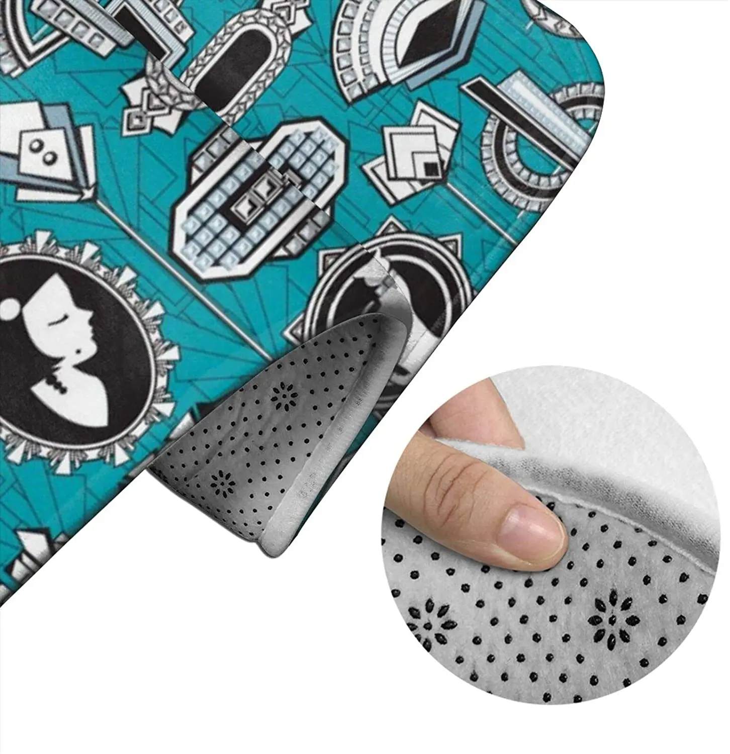 

Art Deco Jewels Bathroom Mat Sets 3 Piece Set Rugs Memory Foam Mat Set Toilet Seat Cover Bath Mat Lid cover