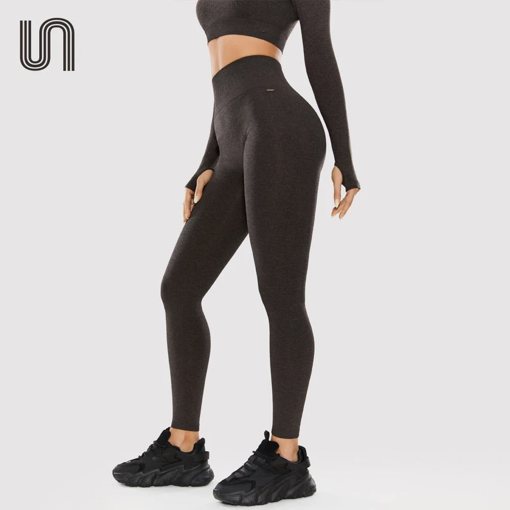 Yoga Leggings Women's High Waisted Workout Seamless Leggings Gym Booty Lifting Tummy Control Yoga Pants - 25Inches Elastic