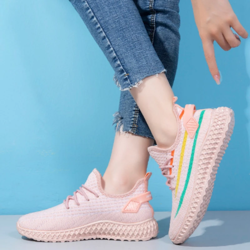 

Women Summer Casual Shoes Fashion Breathable Walking Flats Versatile White Sneakers Chaussures Décontractées Pour Femmes