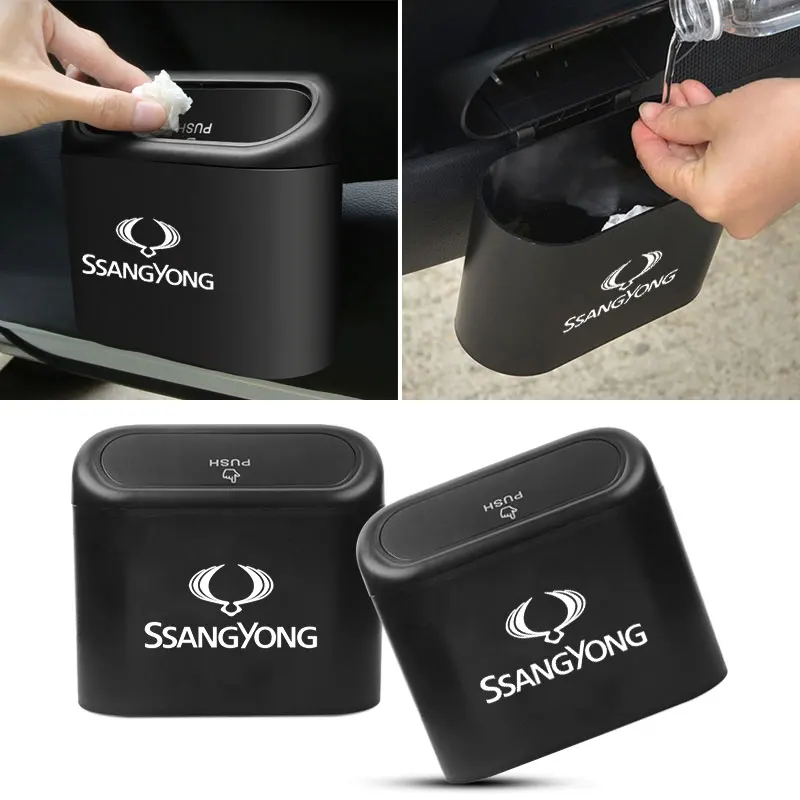 

Hanging Car trash Can Storage Dedusting Box Car Styling For Ssangyong Korando Actyon Rexton 2 Scanner Rodius Kyron Tivoli Musso
