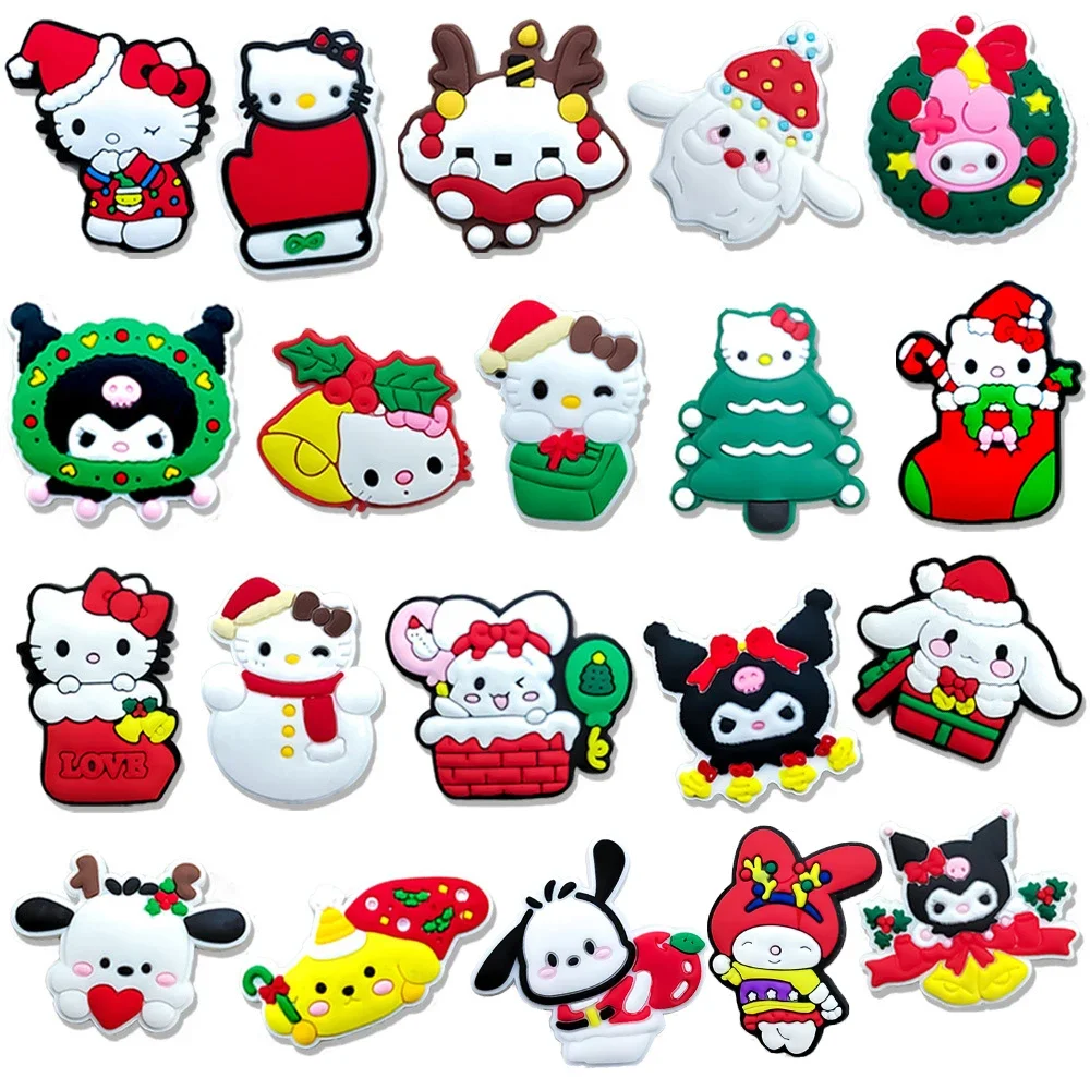 20 шт./компл. рождественская серия HelloKittys Kuromi для обуви с героями мультфильмов