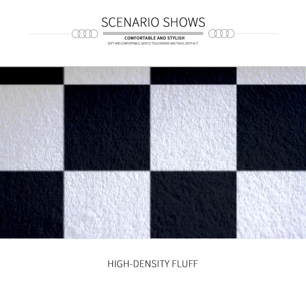 Черно-белый коврик в клетку для гостиной спальни дивана Придверный декоративный