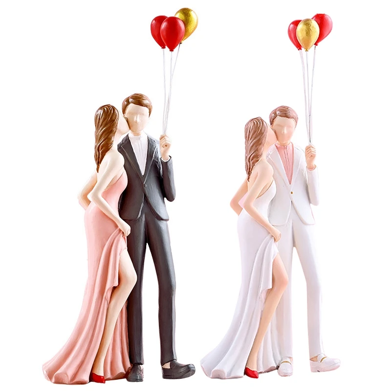 

HOT-Indoor Romantic Statue Wedding Gift For Girlfriend Sculpture Modern Couple Sculpture Wedding Room Bookshelf Decor