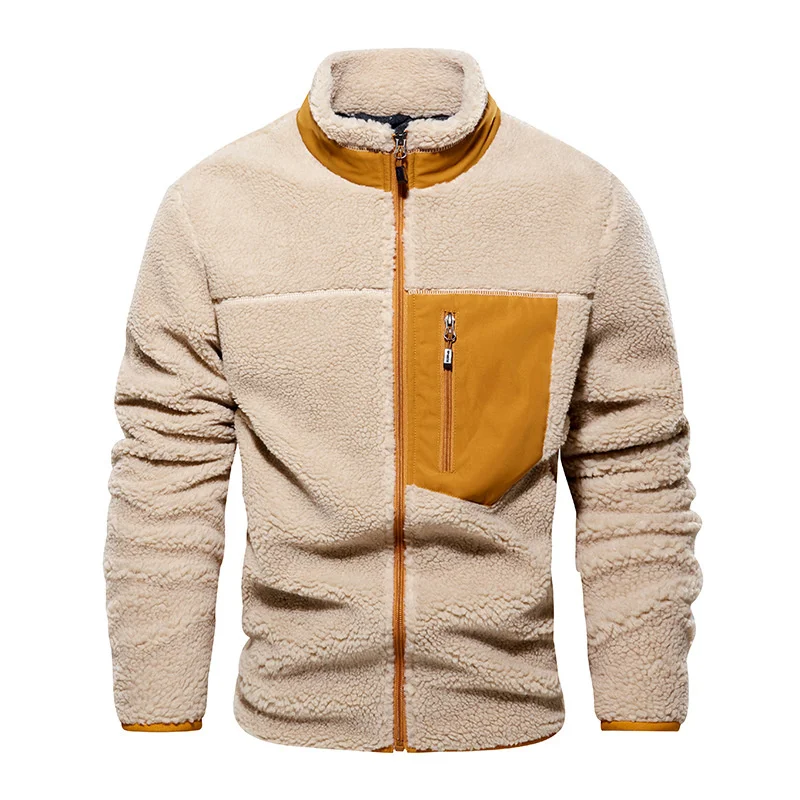 

Lamb Fleece Warm Good Quality Men's Winter Coats Stand Collar Fashion Loose Down Jackets Plus Size