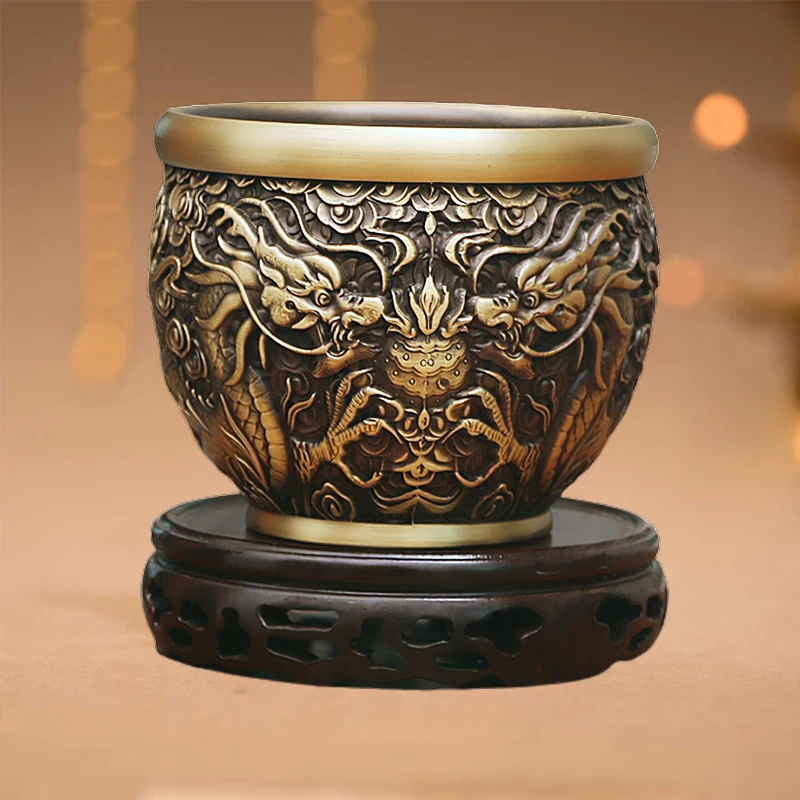 

Lucky Double Dragon Fight for hegemony Incense burner figurine Ornament home Decoration Good luck dragon pattern statue
