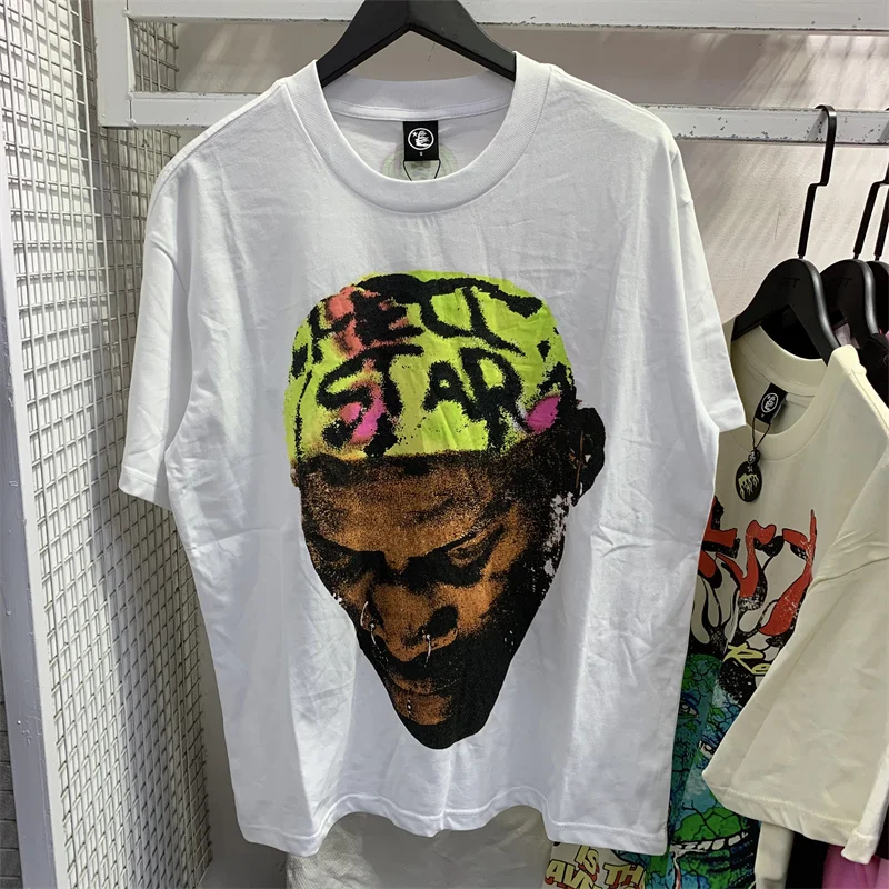 

Hellstar Head Colorful Print Tee High Quality Cotton High Street Short Sleeve T-shirt