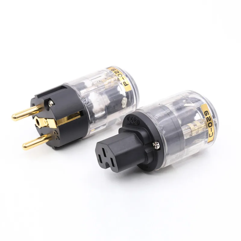 Фото HIFI позолоченный P029E C029 Разъем питания Schuko Разъем кабеля питания европейского стандарта Разъем IEC №3