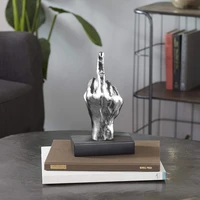 personalized middle finger statue ornament home desk decoration accessories desktop gesture figurine sculpture living room deco