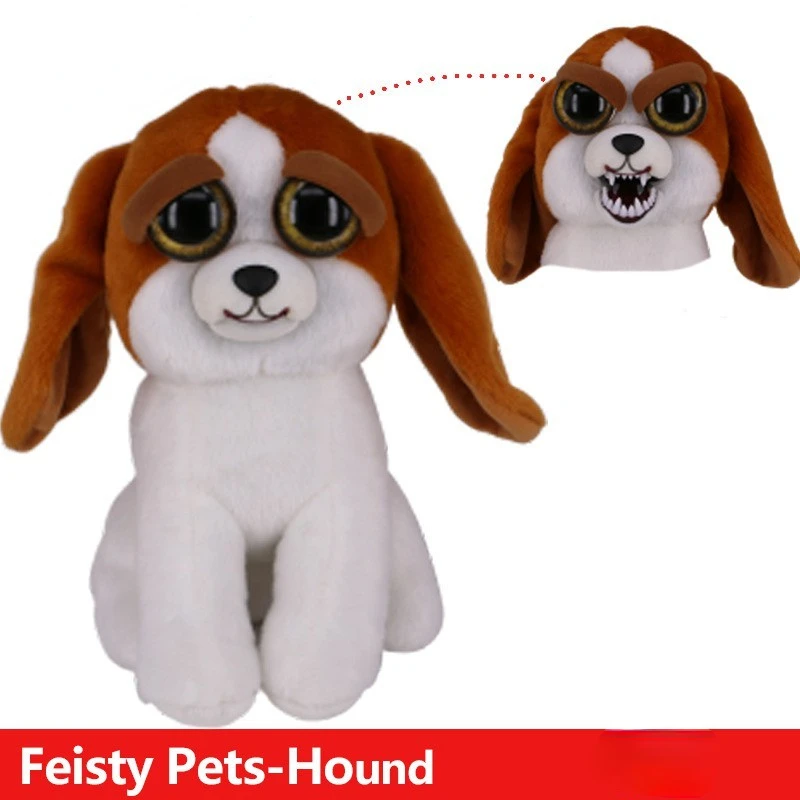 Мягкие игрушки для детей Feisty Pets со смешным лицом сменяющие Единорог мягкие