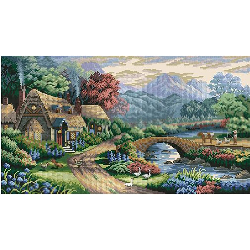 Валберис дименшенс вышивка крестом. Рождественская деревенька багет. Дим деревенька. Dimensions 3841 scenic farm. Река димчай в алании.