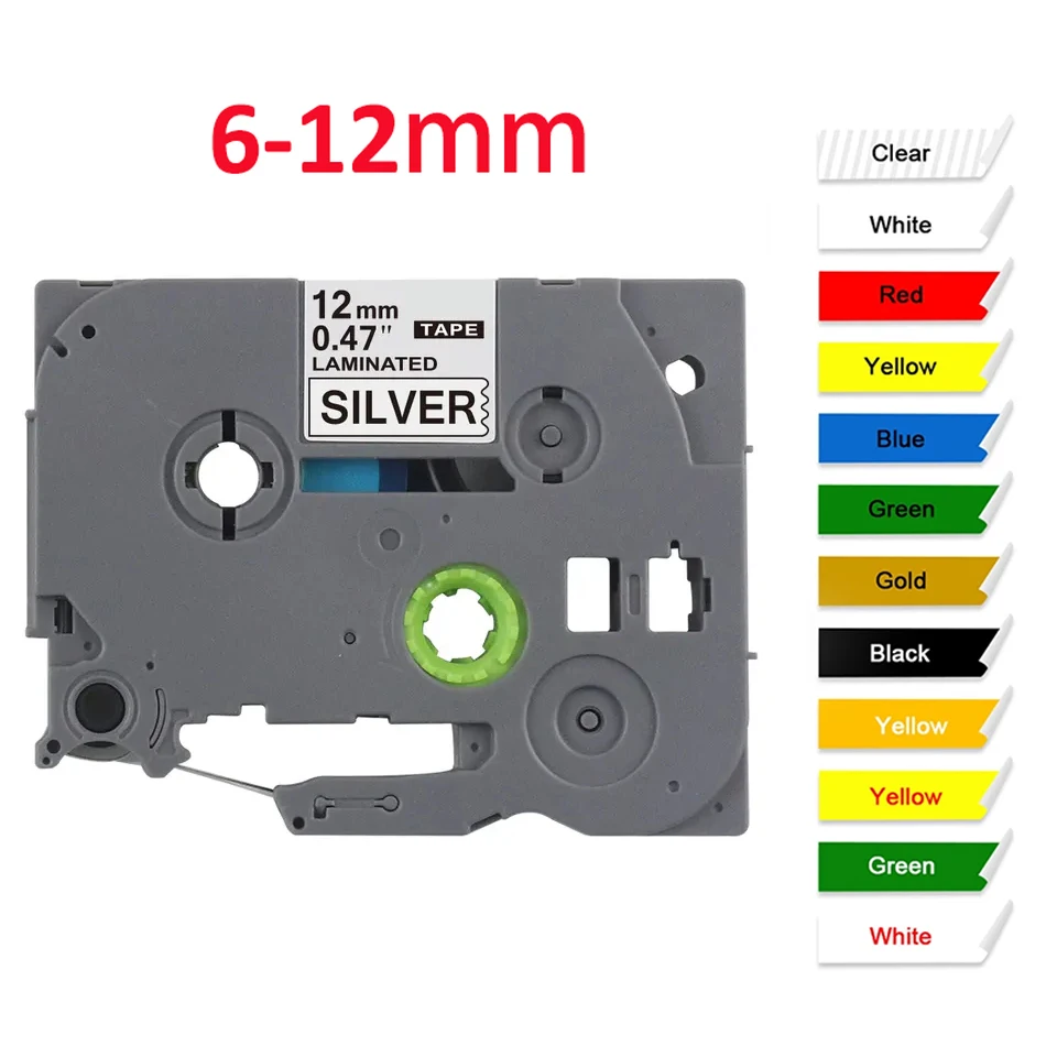 

TZe-931 TZe931 TZ931 tz231 tze631 12mm laminated tz tape black on silver compatible brother tze label tape