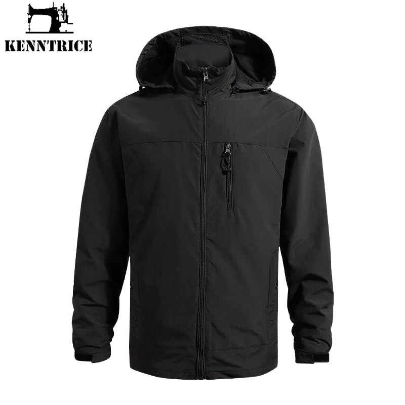Kenntrice Men's Track Jacket Softshell Jackets Outdoor Clothing Waterproof Clothes Jacket For Man Male Safari Coats Stylish Coat