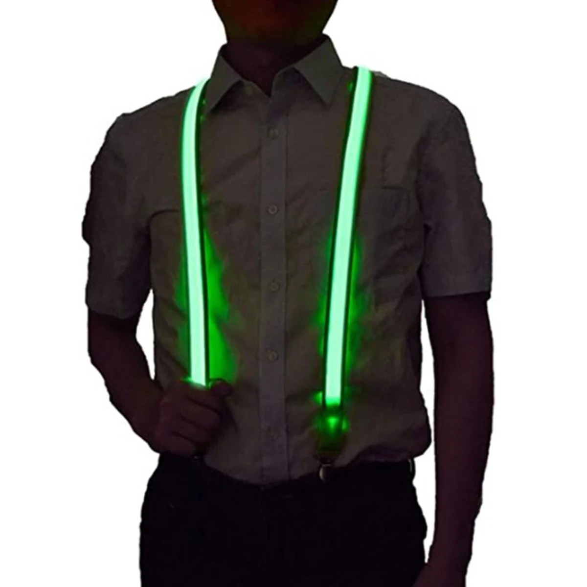 

LED Unisex Suspenders Glow in the Dark Light Up Y-shaped Trousers Strap Adjustable and Elastic Illuminated Suspender