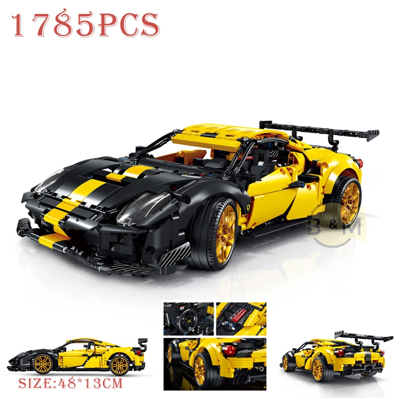 

2021 NEW GTE supercar model buiding kit block self-locking bricks toy holiday Christmas gift