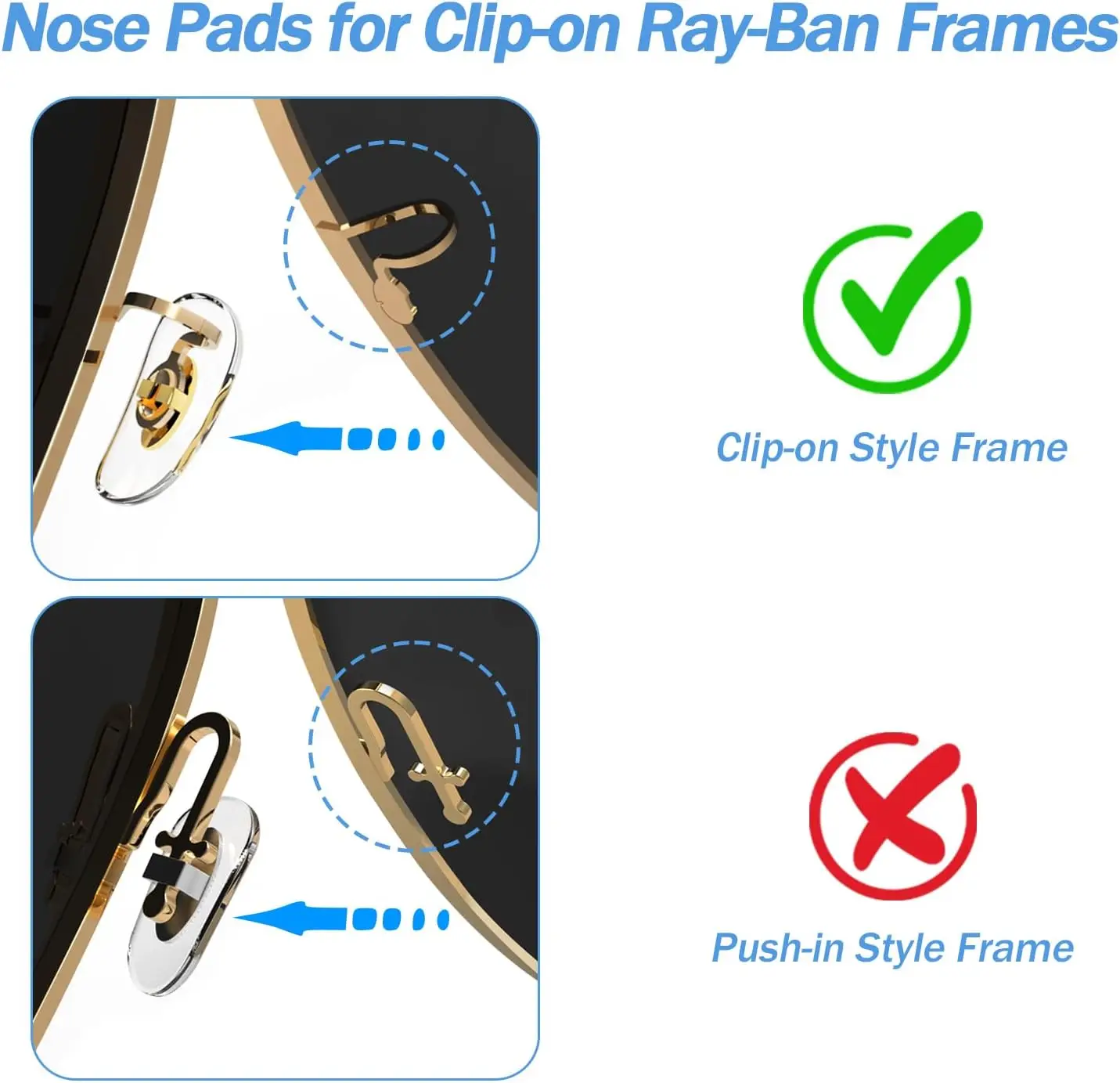 Качественные прозрачные носоупоры для RayBan RB3519 оправа солнцезащитных очков