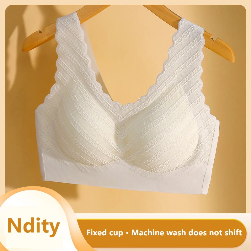 Женский кружевной бюстгальтер без косточек однотонный бесшовный латексный