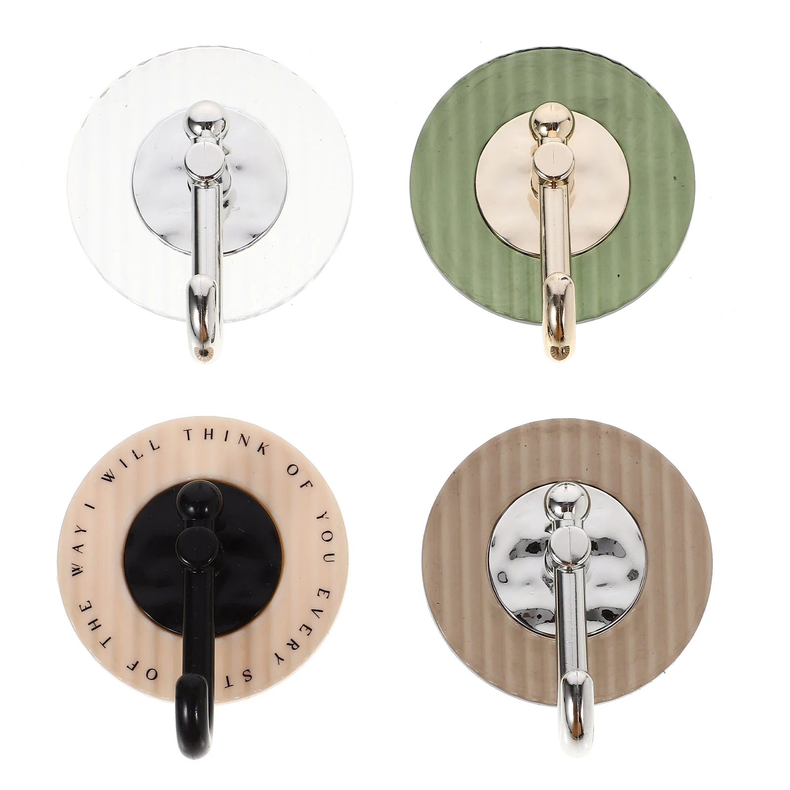 

4 Pcs Circle Hooks Strong Sticky Wall Light Luxury Large Adhesive Hanging Abs Decorative