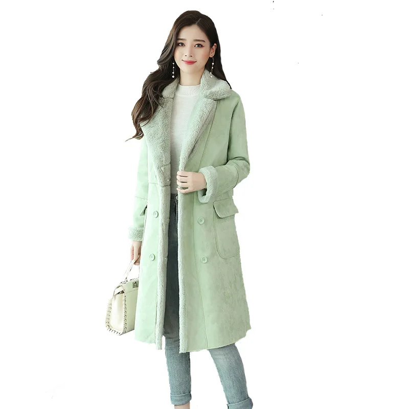 Lamb Wool Coat Women Winter 2022 New Loose Fur Cotton-Padded Jacket Mid-Length Deerskin Overcoat