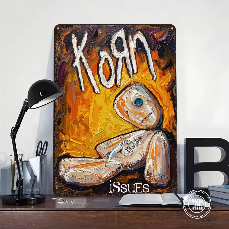 Фото Постер с обложкой альбома Korn, ретро-дизайн, 3D-печать, металлические таблички, настенный декор, подарок для украшения комнаты, роскошный аксессуар для интерьера №2