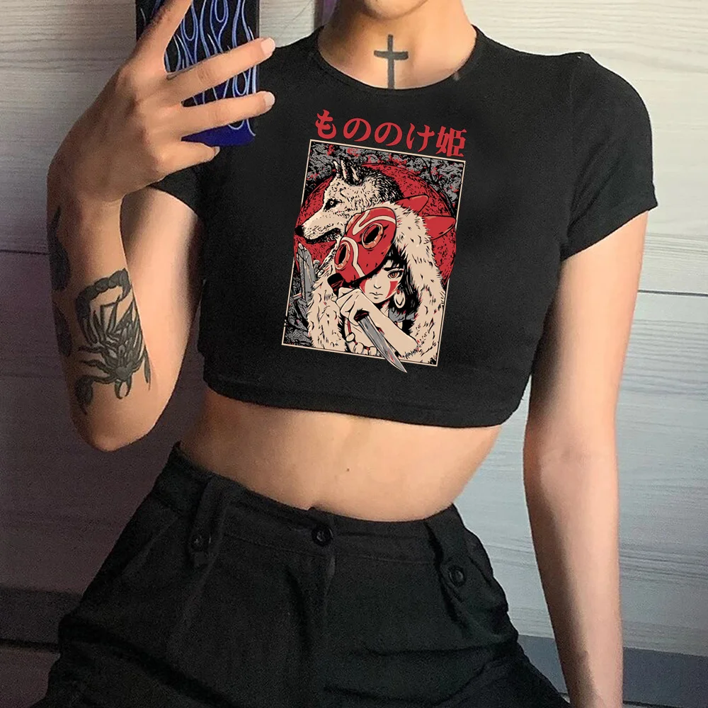 

Totoro Studio Ghibli t shirt fairy grunge fairycore graphic crop top girl gothic graphic aesthetic manga crop top clothing