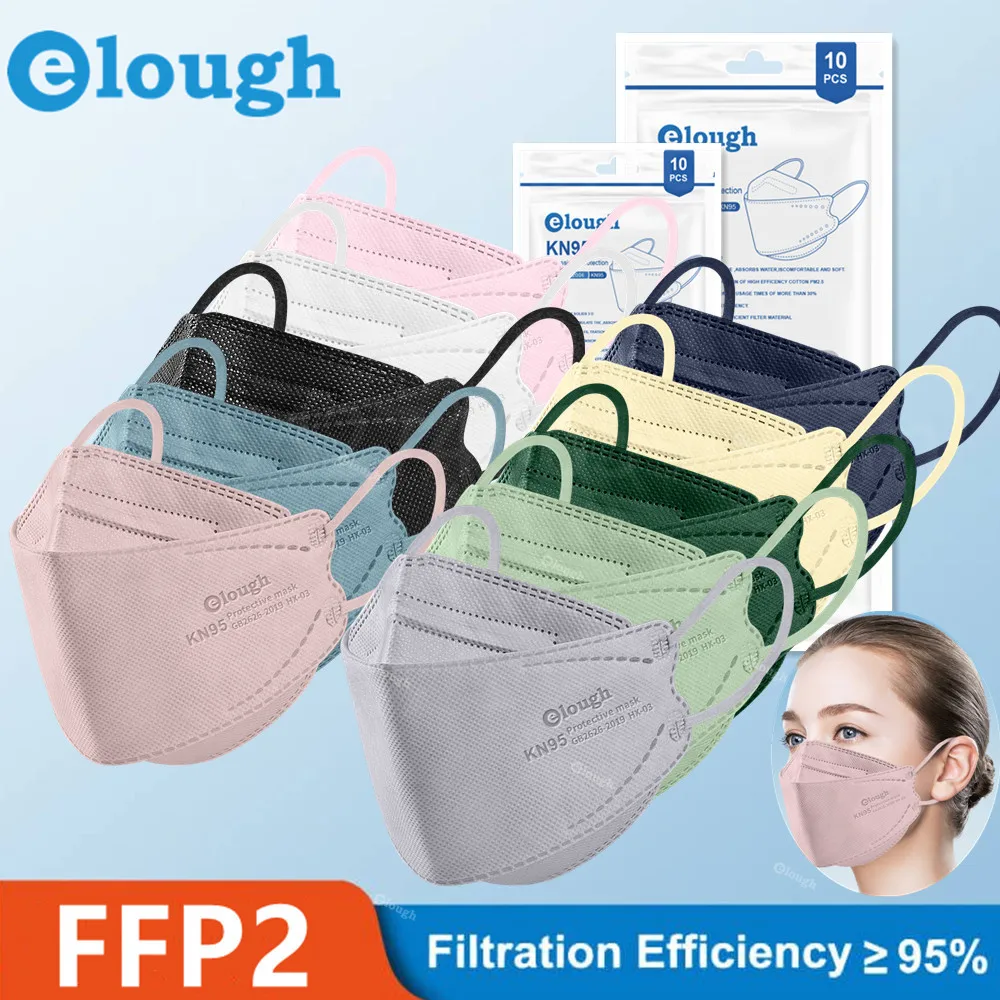 Elough KN95 маски Fish Morandi Color ffp2 mascarilla fpp2 homologada Испания 4-слойная респираторная маска