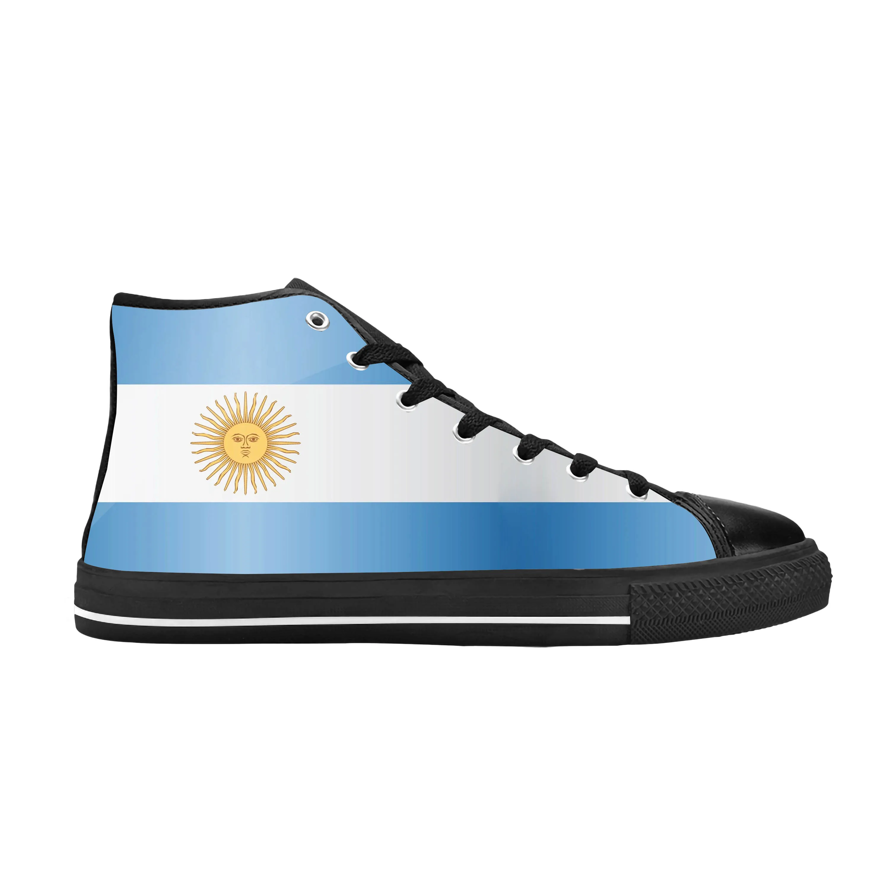 

Кроссовки унисекс с флагом Аргентины, забавные повседневные тканевые туфли с высоким верхом, удобные дышащие, с 3D принтом патриотической гордости