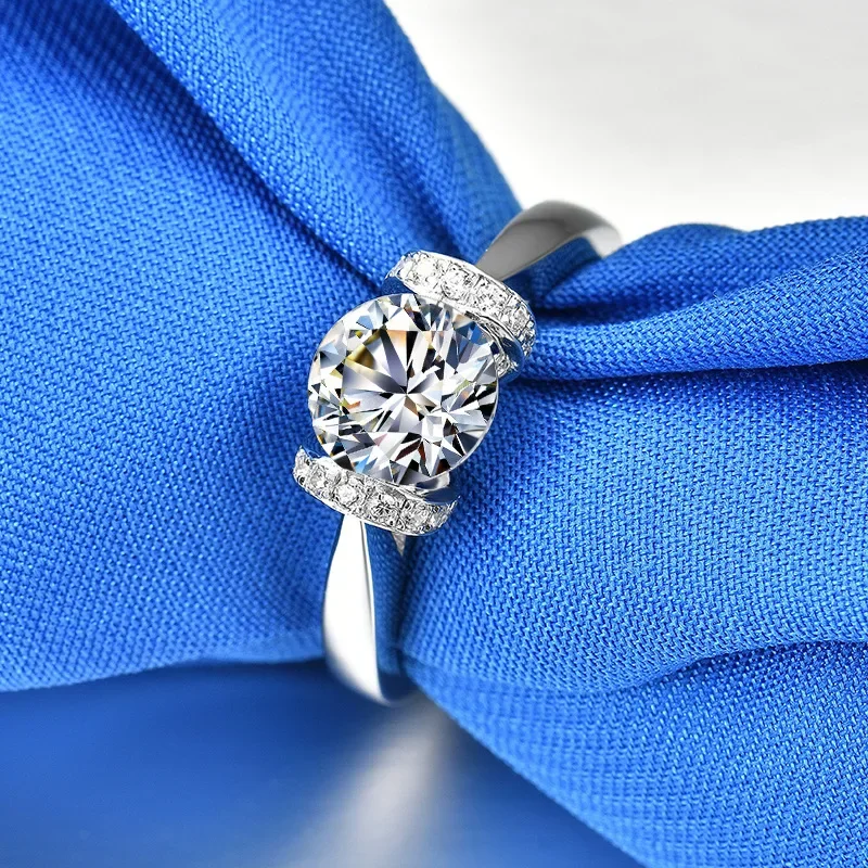 Кольцо с бриллиантами из чистого белого золота 14 к AU585 платины PT950 18 К