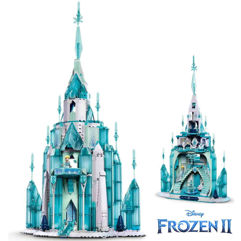 

Disney Frozen Elsa Princess Anna Ice Castle Girl House Fit 43197 41148 Streetview Building Block Bricks Christmas Toy Gift Kid