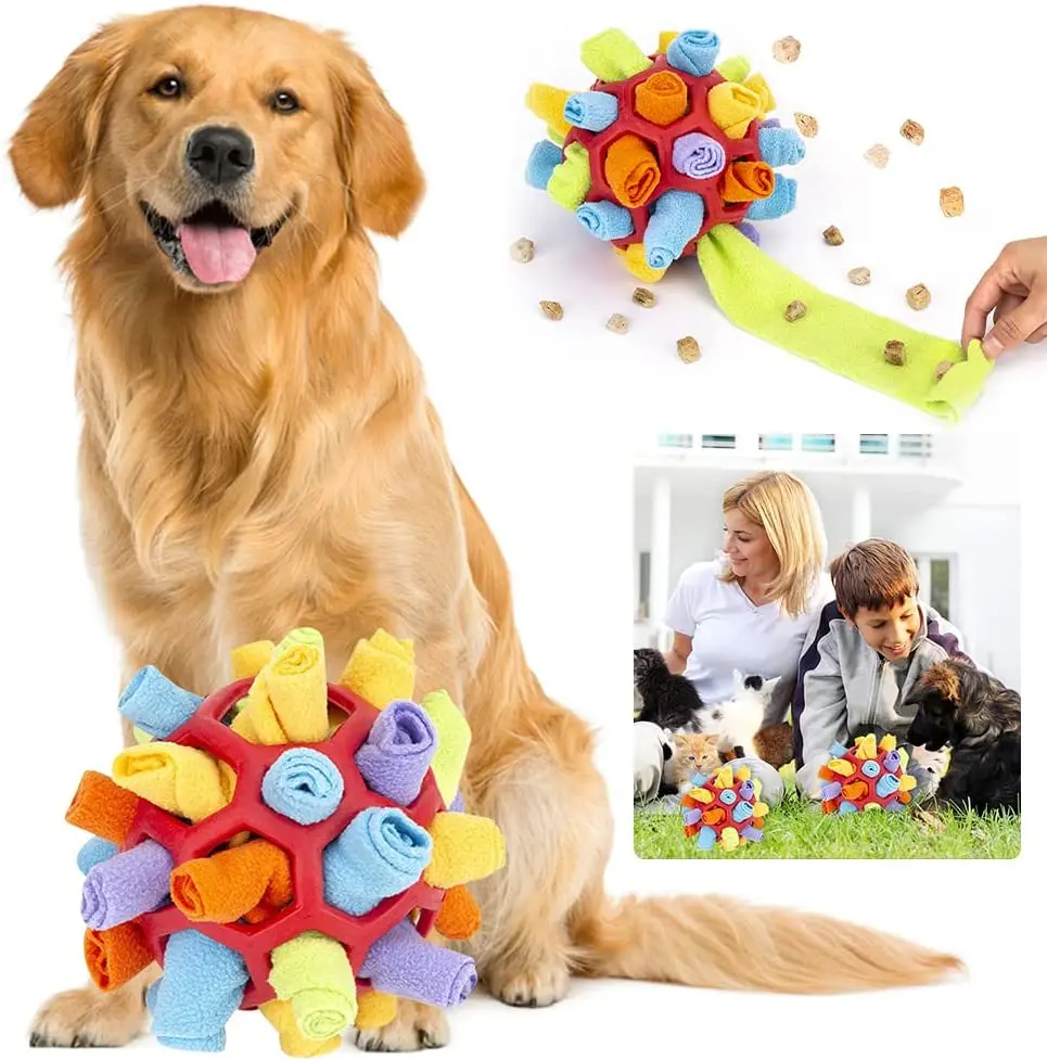 

Balle reniflante pour chien Jouet Sniffing pour chien Boule de Rapé pour Chien Interactive Lavable pour Chien 20 cm (Rouge)