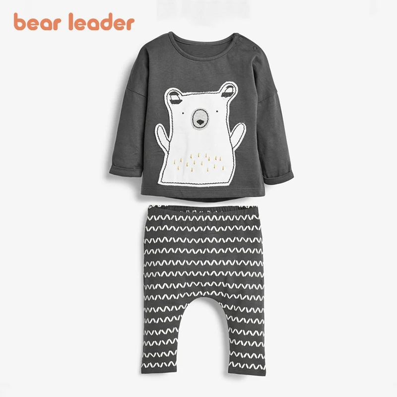 

Bear Leader/длинные штаны с длинными рукавами и принтом медведя для маленьких мальчиков комплект из 2 предметов, детская одежда с цветочным рисун...