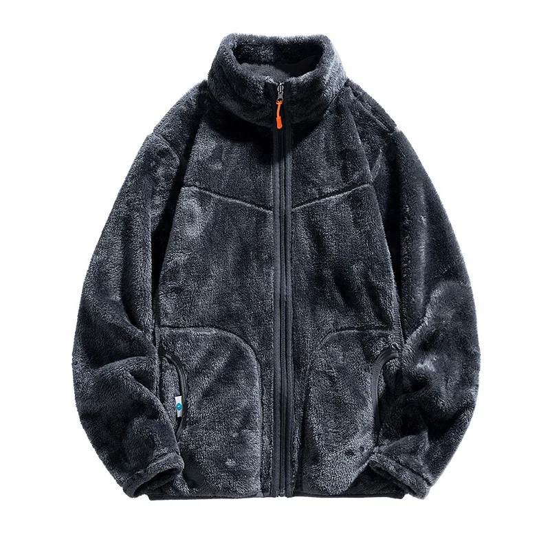 Double Sided Fleece Jacket Men's Winter Fleece Cotton Couple's Coral Wool Warm Keeping Women's Warm Clothes People's Down Jacket