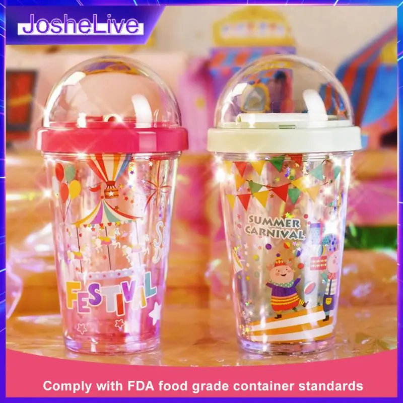 

Heat-resisting Coffee Mug Dustproof Open Protective Cover Plastic Straw Cup Silicone Sealing Ring 1pcs Double-layer Cups Plastic