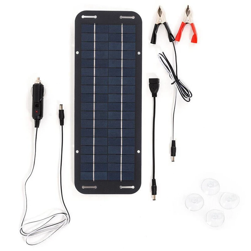 12V 30W Portable Solar Panel Battery Charger Maintainer For Car Motorcycle Tractor Boat RV