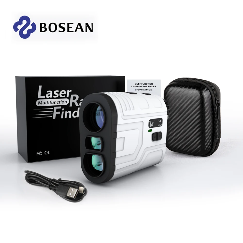 

Дальномер для гольфа Bosean с переключателем наклона, флагштоком, вибрацией, режимом сканирования, перезаряжаемый лазерный дальномер для гольфа 1200 ярдов для гольфа