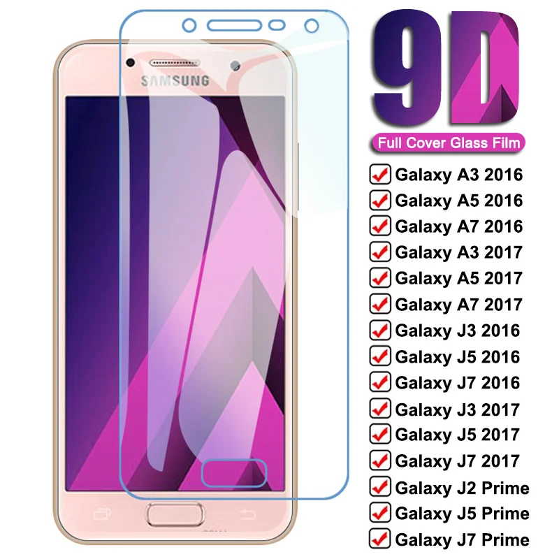 Защитное стекло 9D для Samsung Galaxy S7 A3 A5 A7 J3 J5 J7 2016 2017 J2 J4 Core Prime закаленное защитное